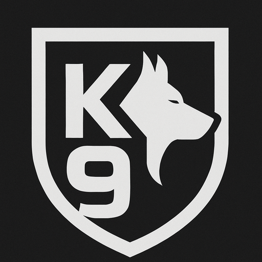 K9 Frost logo — znak w tarczy